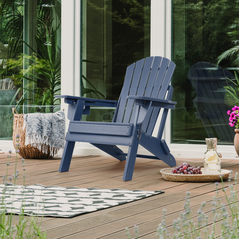 Highland Dunes Unicoi Plastic Folding Adirondack Chair with